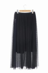 STUNNING LURE 19AW ウェーブチュールスカート ロング ペチコート付 M ブラック