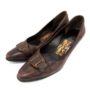 ヴァラレザーパンプス 5C ブラウン