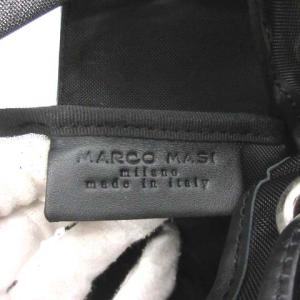marco masi ショルダーバッグ 巾着 バケツ型 メッシュ コンビ レザー 切替 黒 ブラック