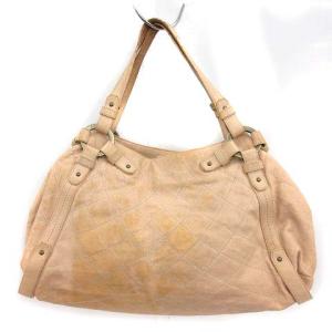 BALLY ハンドバッグ レザー キルティング タッセルチャーム付き ベージュ