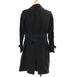 MACKINTOSH トレンチコート ゴム引きコート ロング ミドル丈 ベルト 36 S 黒 ブラック