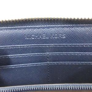 MICHAEL KORS 長財布 ラウンドジップ レザー ロゴ ネイビー