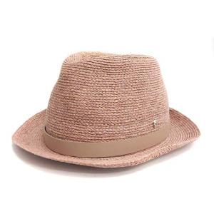 マイレ MAILE 麦わら帽子 中折れ帽 ラフィアハット ベルト ONE SIZE ピンク