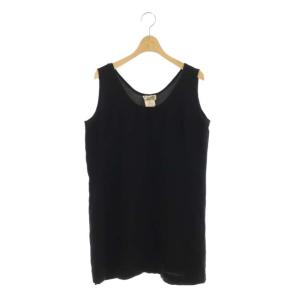 チュニック タンクトップ カットソー ノースリーブ シルク 42 ブラック