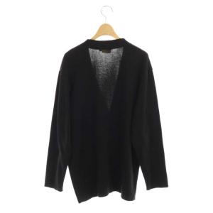 Salvatore Ferragamo ニット カーディガン Vネック 長袖 ヴァラボタン M 黒