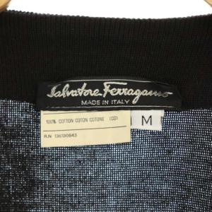 Salvatore Ferragamo ニット カーディガン Vネック 長袖 ヴァラボタン M 黒
