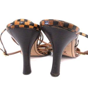 LOUIS VUITTON ダミエ アンクルストラップサンダル ブラウン