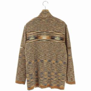 MISSONI ニット アンサンブル カーディガン 長袖 カットソー タートルネック 総柄 44 キャメル アイボリー 茶 ブラウン