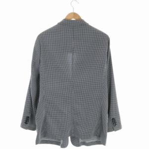 GIORGIO ARMANI テーラードジャケット 2B 総柄 背抜き 56 紺 白 ネイビー ホワイト