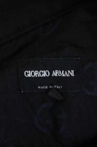 GIORGIO ARMANI コーデュロイパンツ テーパード ジッパーフライ ロゴボタン 32 黒 ブラック