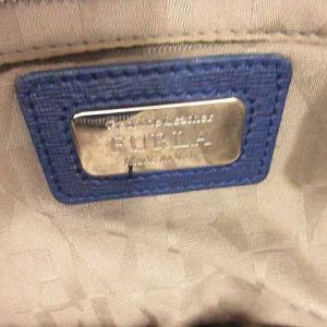 FURLA トートバッグ ハンドバッグ レザー ネイビー