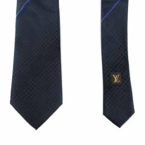 LOUIS VUITTON ネクタイ ダミエ シルク ネイビー