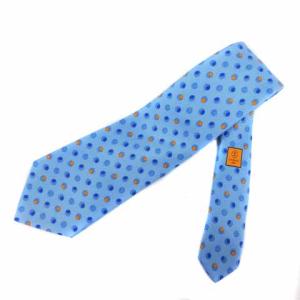 イタリア製 06P ネクタイ クローバー ココマーク シルク ブルー イエロー