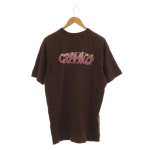GRAMiCCi ロゴ刺繍バックプリントTシャツ L ブラウン
