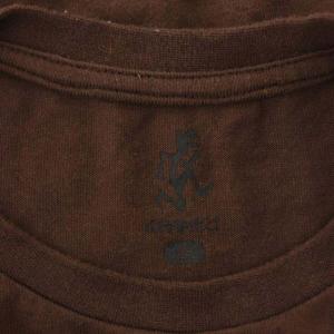 GRAMiCCi ロゴ刺繍バックプリントTシャツ L ブラウン