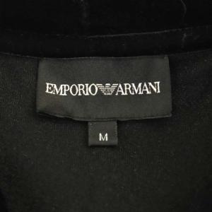 EMPORIO ARMANI ジャケット ジップアップ パーカー ベロア M ブラック