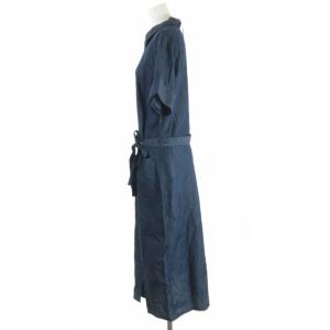 agnes b. シャツワンピース ロング マキシ丈 半袖 インディゴ染