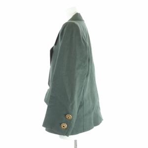 YVES SAINT LAURENT rive gauche テーラードジャケット シングル 2B リネン 40 L 緑 