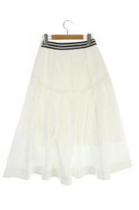 BORDERS at BALCONY コットンフレアスカート ロング 36 ホワイト