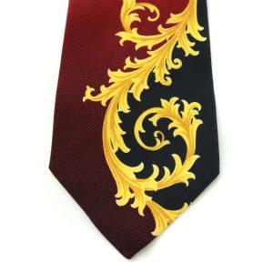 GIANNI VERSACE メデューサ シルク100％ ネクタイ 絹 赤 レッド 黒 ブラック 黄 イエロー