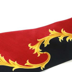 GIANNI VERSACE メデューサ シルク100％ ネクタイ 絹 赤 レッド 黒 ブラック 黄 イエロー