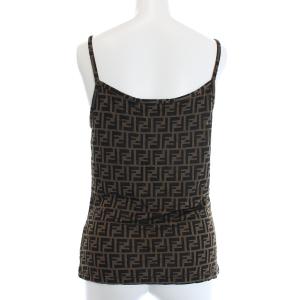 FENDI キャミソール ズッカ柄 I46 L ブラウン ブラック