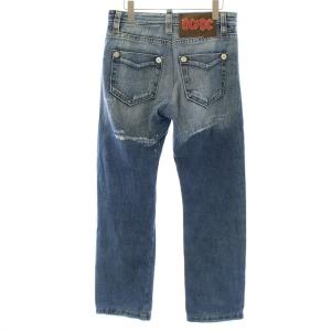 DSQUARED2 デニム ジーンズ ストレートパンツ ボタンフライ セルビッジ コットン イタリア製 S インディゴ