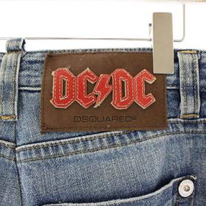 DSQUARED2 デニム ジーンズ ストレートパンツ ボタンフライ セルビッジ コットン イタリア製 S インディゴ