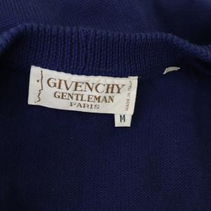GIVENCHY GENTLEMAN ヴィンテージ ウール刺繍ニットベスト M ブルー