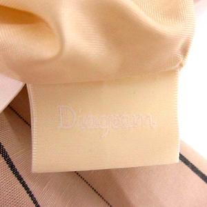 Diagram GRACE CONTINENTAL ワイドパンツ ハイウエスト ストライプ タック 麻混 薄手 38 キナリ アイボリー