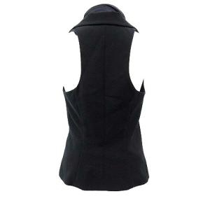 EMPORIO ARMANI ノースリーブ ジャケット ベスト ストール付き 38 M 黒 ブラック