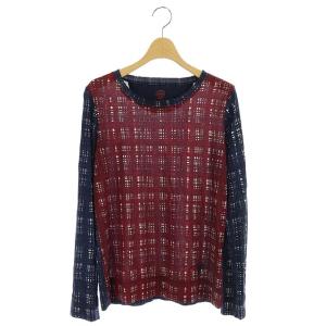 総柄ロンT ボルドー