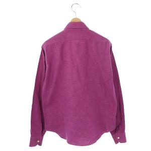 ETRO 刺繍ロゴボタンボタンダウンシャツ 44 パープル
