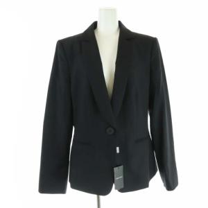 テーラードジャケット イタリア製 ウール 48 XL 黒 ブラック