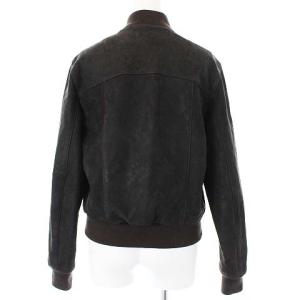 MARGARET HOWELL ブルゾン ジャンパー 革ジャン ジャケット アウター レザー 2 M 焦げ茶 ダークブラウン