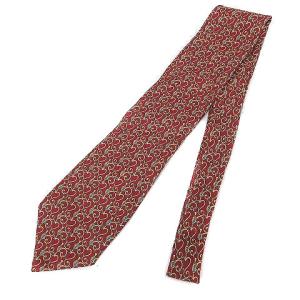 FENDI ネクタイ 総柄 ズッカ柄 シルク レッド