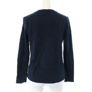 YVES SAINT LAURENT rive gauche カットソー Tシャツ 長袖 カサンドラロゴ ベロア S 黒 