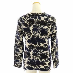 TORY BURCH ニット セーター クルーネック プルオーバー 長袖 ウール混 モヘア混 XS 黒 ブラック ベージュ