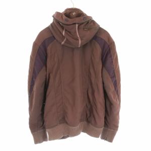 DIESEL ワッペンフーディー中綿ジャケット M ブラウン