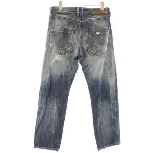 EMPORIO ARMANI Jude Sexy Fit デニムパンツ ボタンフライ ダメージ加工 30 インディゴ