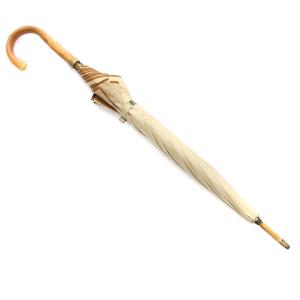 FENDI 雨傘 ズッカ柄 ウッドハンドル ロゴ ベージュ ブラウン