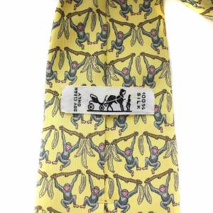 HERMES モンキーシルクネクタイ イエロー