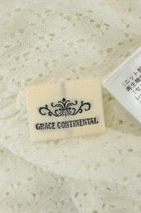 GRACE CONTINENTAL 21SS 小花刺繍ニットワンピース 長袖 ロング 36 白 青 ホワイト ブルー