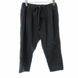 クロップドパンツ イージーパンツ ジップフライ リボン 38 M グレー