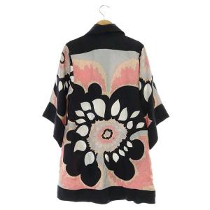 M MISSONI シャツ 七分袖 総柄 40 ブラック ピンク