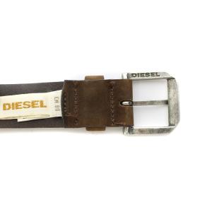 DIESEL ロゴスタッズレザーベルト ブラウン