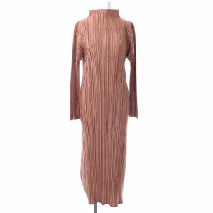 イッセイミヤケ ワンピース ロング マキシ 長袖 ハイネック プリーツ