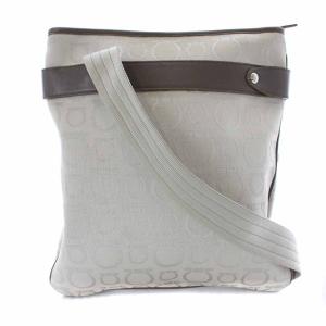 Salvatore Ferragamo ガンチーニ ショルダーバッグ キャンバス グレー