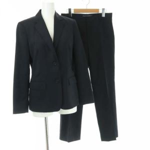 スーツ セットアップ 上下 テーラードジャケット シングル 2B テーパードパンツ スラックス ウール 7 S 黒 ブラック