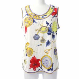 FASHION ノースリーブ時計柄カットソー マルチカラー